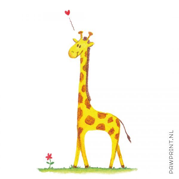 Giraffe met bloem