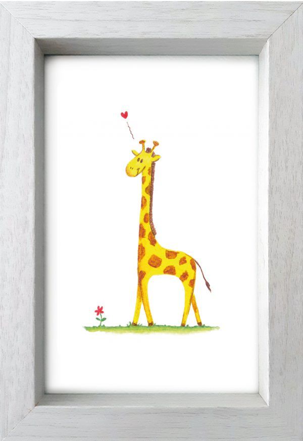 Giraffe met bloem - Afbeelding 3